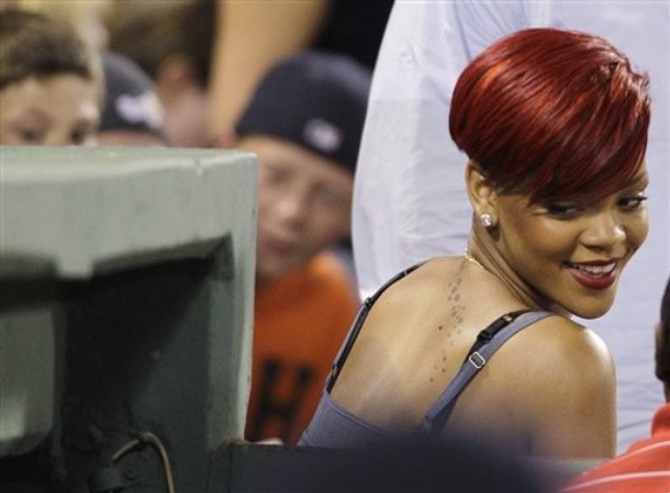 Rihanna Invades Fenway Park, Eyes Outfielder Daniel Nava in Red Sox Dugout