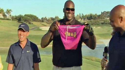 Shaquille O'Neal Puts Pink Speedo on the Line in Golf Match With Charles Barkley