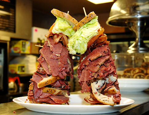 Carmelo Anthony's $22 Carnegie Deli Sandwich Piled High With Pastrami, Corned Beef, Russian Dressing, Bacon and More