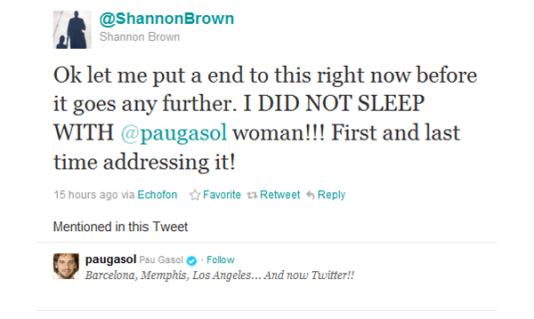 Shannon Brown Responds to Rumors on Twitter, Claims He Did Not Sleep With Pau Gasol's Girlfriend
