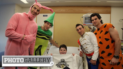 Zdeno Chara, Brad Marchand, Other Bruins Visit Children's Hospital in Halloween Costumes (Photos)