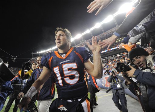 Tim Tebow Throws for 316 Yards, Matching Bible Verse 'John 3:16,' Leading to Mass Hysteria