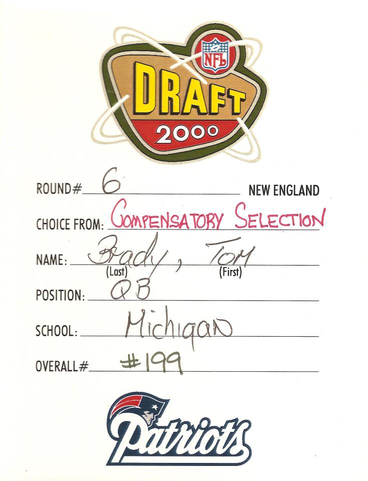 Tom Brady Draft Card Gives Hope in Late Rounds of NFL Draft (Photo) 
