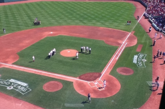 Gino Cappelletti Throws Out First Pitch As Red Sox Honor Boston Patriots Before Game at Fenway (Photo)