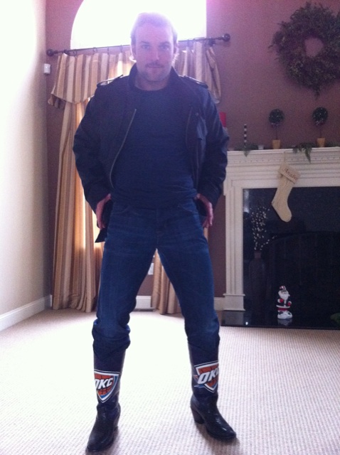 Wes Welker Puts His Support Behind Oklahoma City Thunder With Absurd Cowboy Boots (Photo)