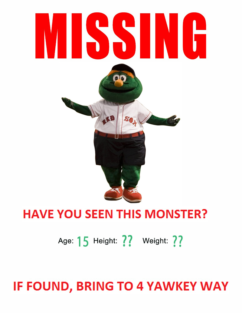 mascot wally the green monster