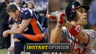 Tim Tebow, Bryce Harper Drastically Different in How They Represent Faith in Sports World
