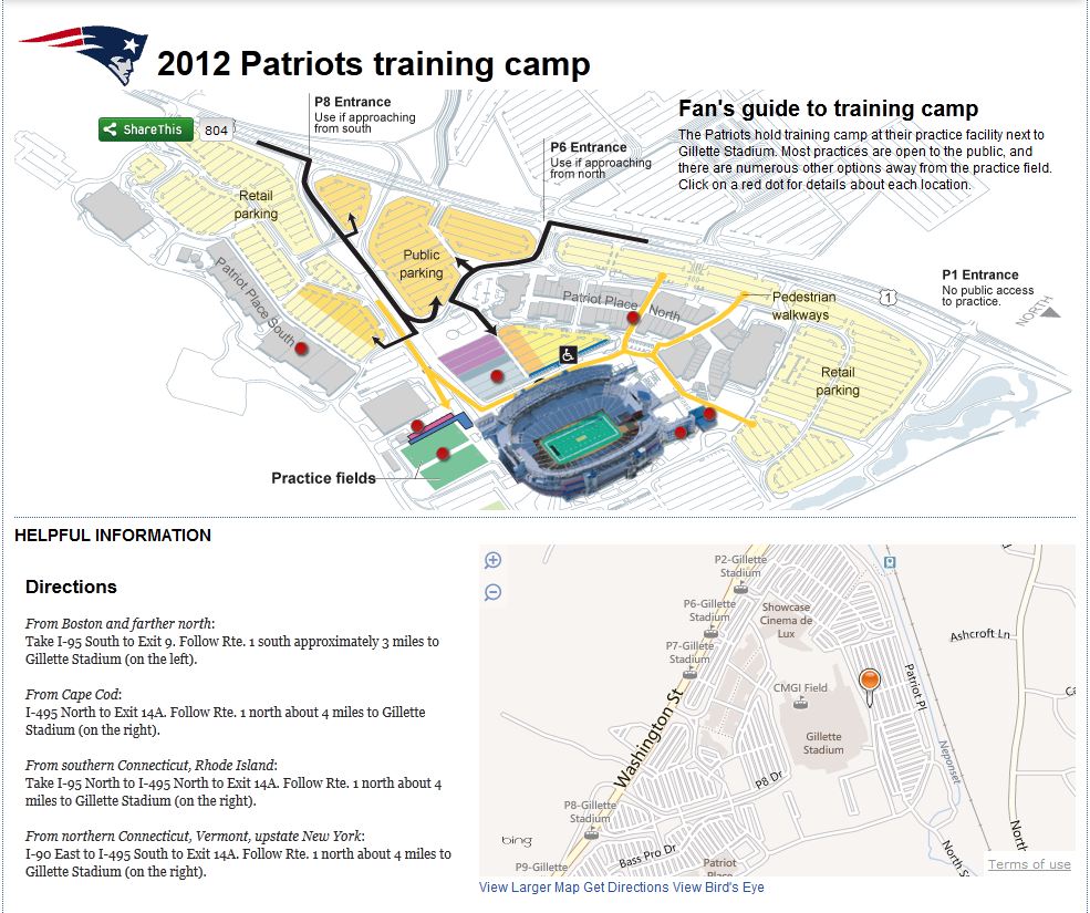 Patriots Training Camp Fan Guide a Must-Have Tool for Pats Fans Visiting Gillette Stadium (Map)