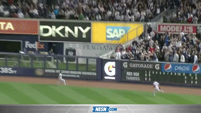 Red Sox Fan Reaches Over Yankee Stadium Right-Field Wall to Reel in Controversial Russell Martin Home Run (Animation)