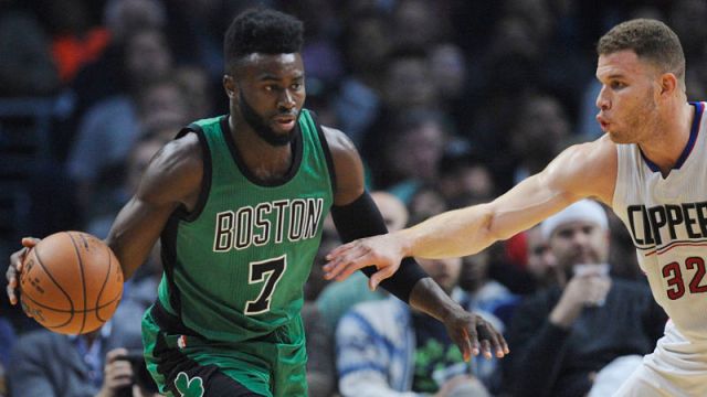Boston Celtics forward Jaylen Brown and Los Angeles Clippers forward Blake Griffin