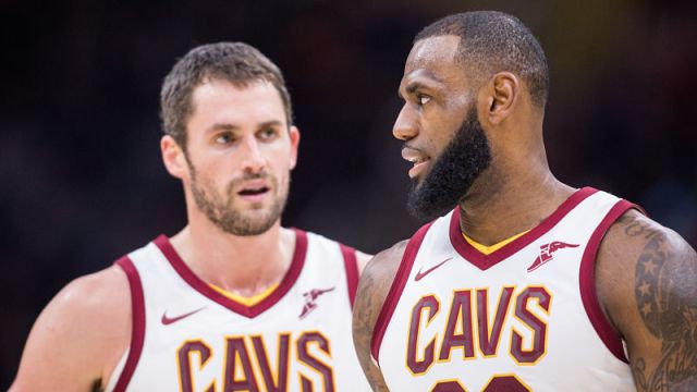 Cleveland Cavaliers forwards Kevin Love and LeBron James
