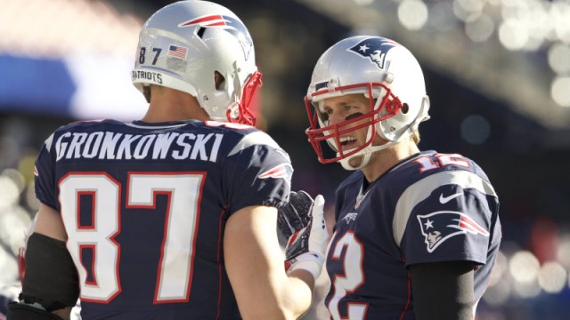 New England Patriots tight end Rob Gronkowski and quarterback Tom Brady