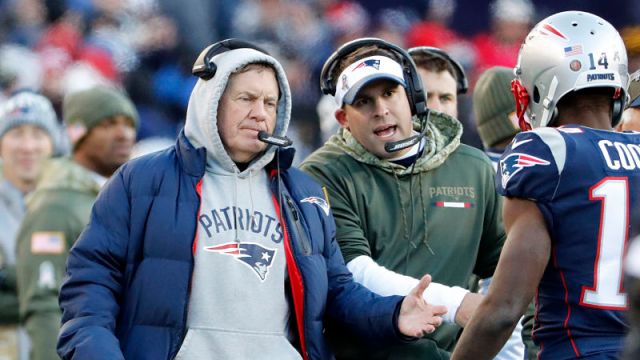 New England Patriots coach Bill Belichick and offensive coordinator Josh McDaniels