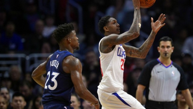 Los Angeles Clippers guard Lou Williams and Minnesota Timberwolves guard Jimmy Butler