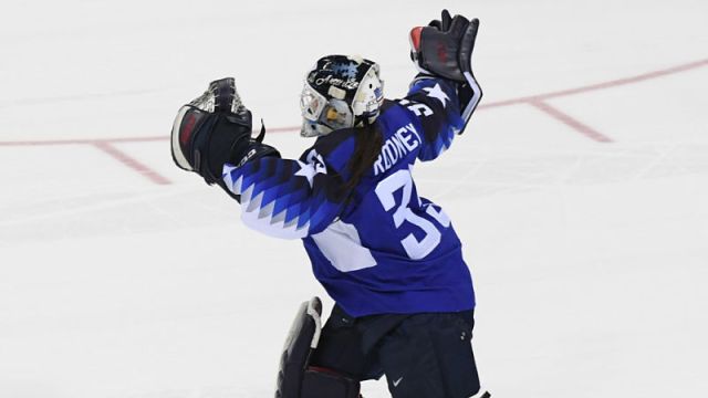 Team USA women's hockey goalie Maddie Rooney