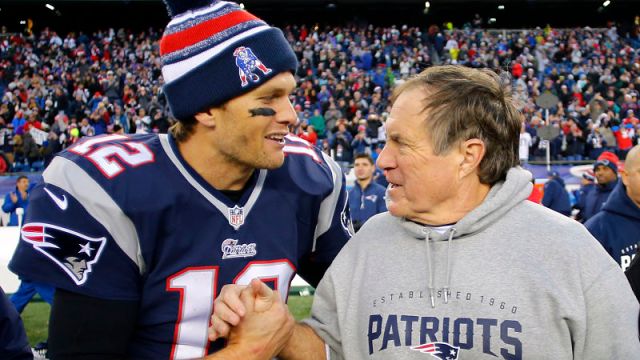 New England Patriots quarterback Tom Brady and head coach Bill Belichick