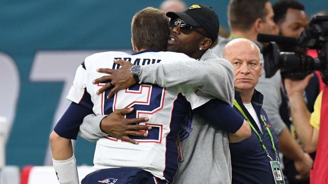 New England Patriots quarterback Tom Brady and Randy Moss