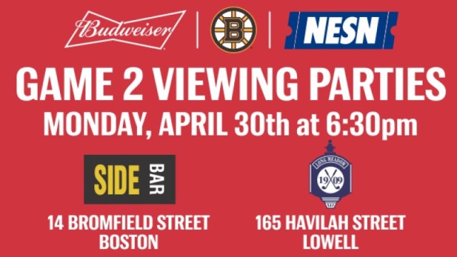 Boston Bruins Game 2 viewing party