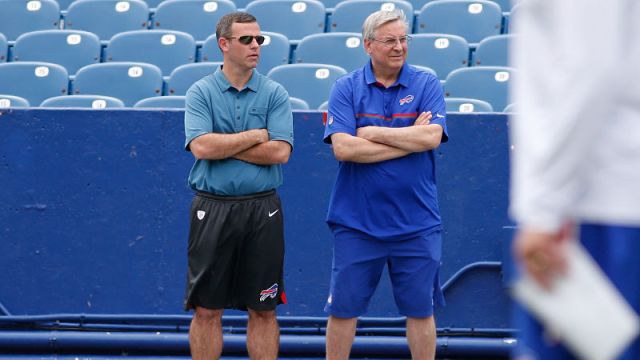 Buffalo Bills general manager Brandon Beane and owner Terry Pagula