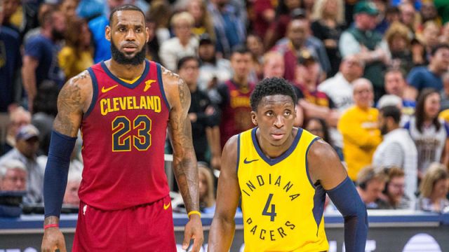 Cleveland Cavaliers forward LeBron James and Indiana Pacers guard Victor Oladipo