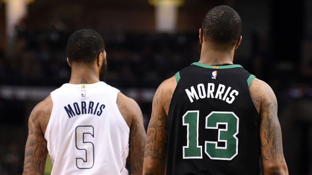 Washington Wizards forward Markieff Morris and Boston Celtics forward Marcus Morris