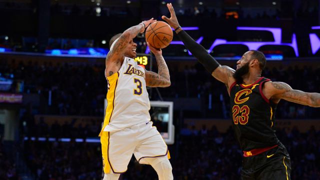 Los Angeles Lakers guard Isaiah Thomas and Cleveland Cavaliers forward LeBron James
