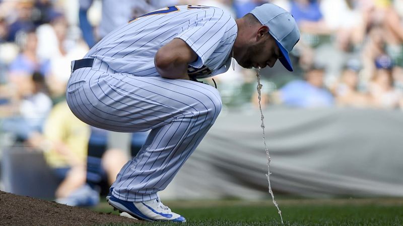 Brewers' Adrian Houser Vomits Twice On Mound, Still Completes Inning 