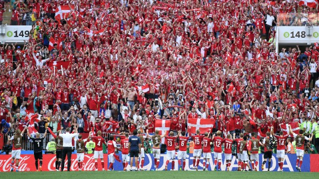 Denmark soccer team and fans
