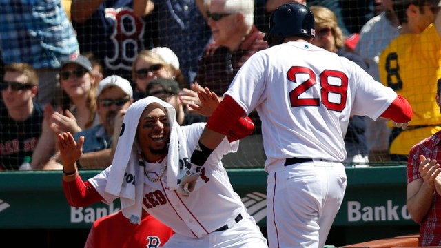 Boston Red Sox Right Fielder Mookie Betts And Designated Hitter J.D. Martinez