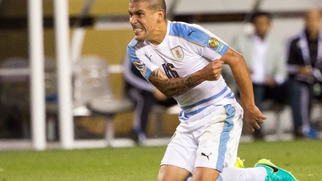 Uruguay defender Maximiliano Pereira