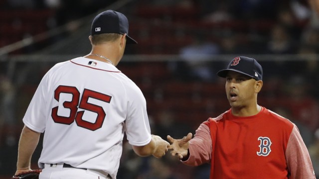 Boston Red Sox's Steven Wright And Alex Cora