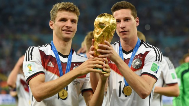 Germany midfielder Thomas Muller and Julian Draxler