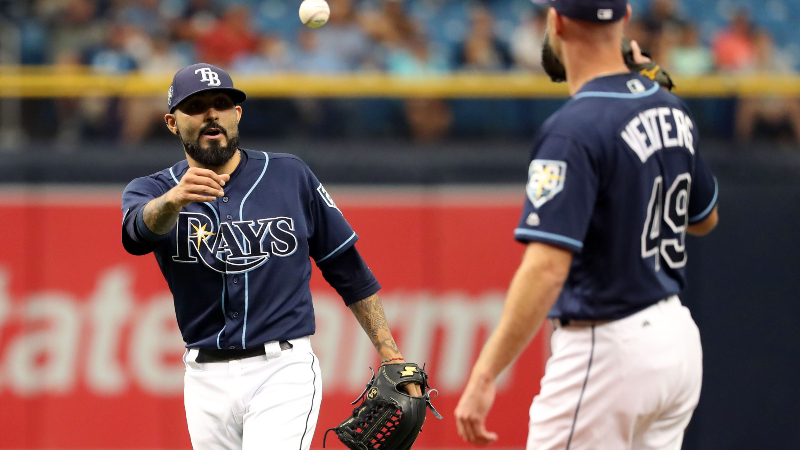 Sergio Romo played third base and then got the save because the Rays are  still very, very high 
