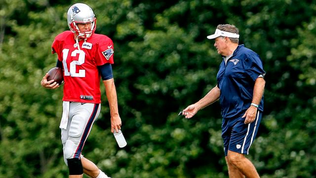 New England Patriots quarterback Tom Brady and head coach Bill Belichick
