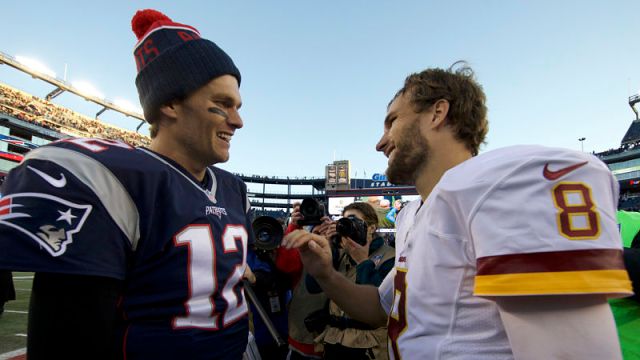 New England Patriots quarterback Tom Brady and Minnesota Vikings quarterback Kirk Cousins