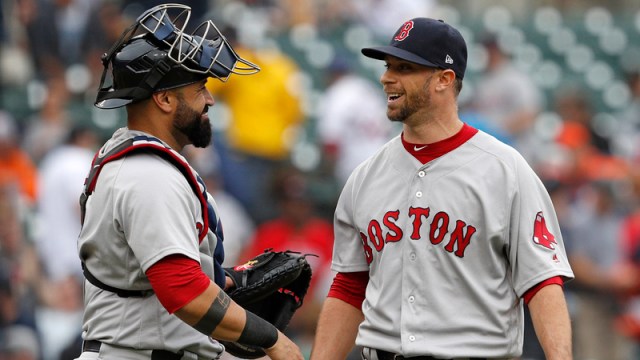 Boston Red Sox Relief Pitcher Tyler Thornburg And Catcher Sandy Leon