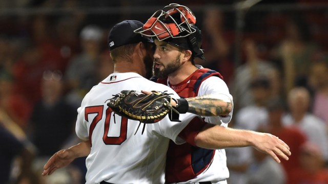 Boston Red Sox Catcher Blake Swihart And Relief Pitcher Ryan Brasier