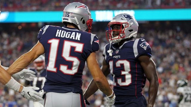New England Patriots wide receivers Chris Hogan and Phillip Dorsett