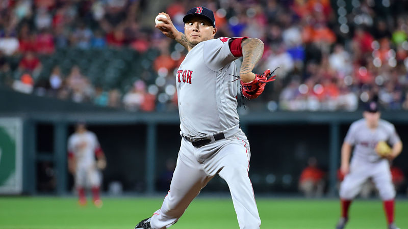 Hector Velazquez Gets Ball In Game 2 Vs. Astros Saturday At Fenway
