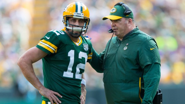 Green Bay Packers Quarterback Aaron Rodgers And Head Coach Mike McCarthy