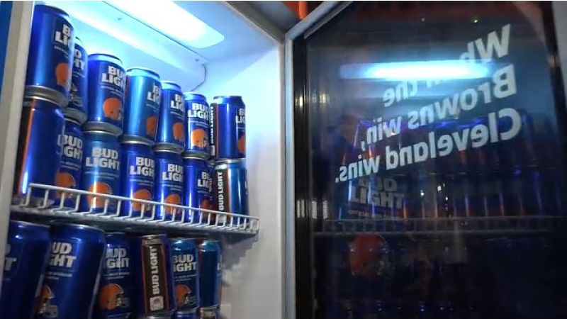 cleveland browns bud light fridge