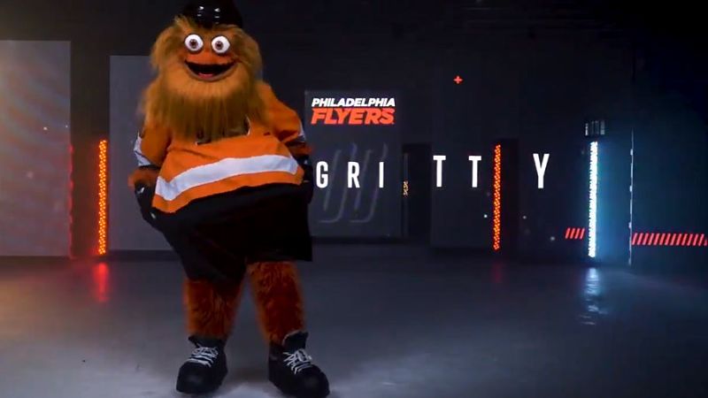 Gritty unveiled the new Seattle Kraken mascot at the game in