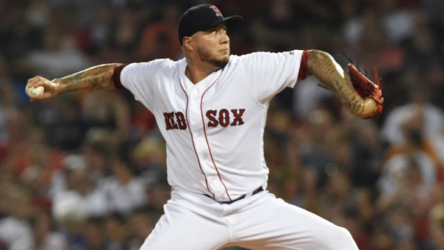 Boston Red Sox pitcher Hector Velazquez