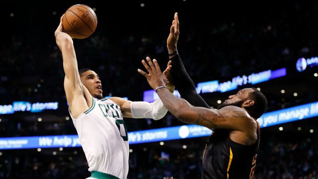Boston Celtics forward Jayson Tatum and Los Angeles Lakers forward LeBron James