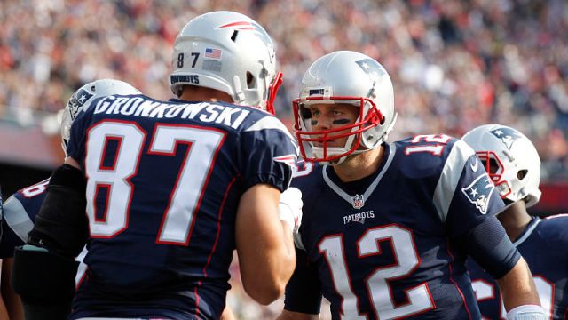 New England Patriots tight end Rob Gronkowski and quarterback Tom Brady