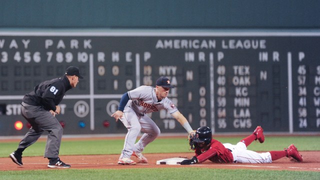 Houston Astros third baseman Alex Bregman and Boston Red Sox right fielder Mookie Betts
