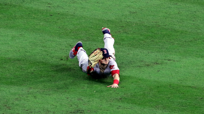 Red Sox broadcaster Joe Castiglione fell out of his chair calling