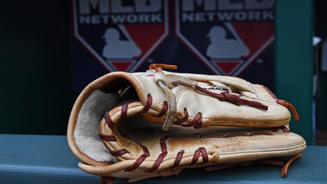 General view of a baseball glove