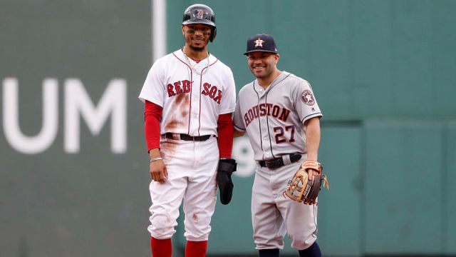 Boston Red Sox outfielder Mookie Betts and Houston Astros infielder Jose Altuve