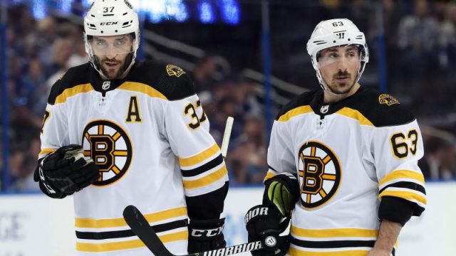 Boston Bruins's Patrice Bergeron And Brad Marchand